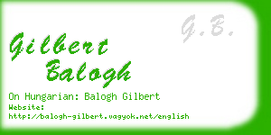gilbert balogh business card